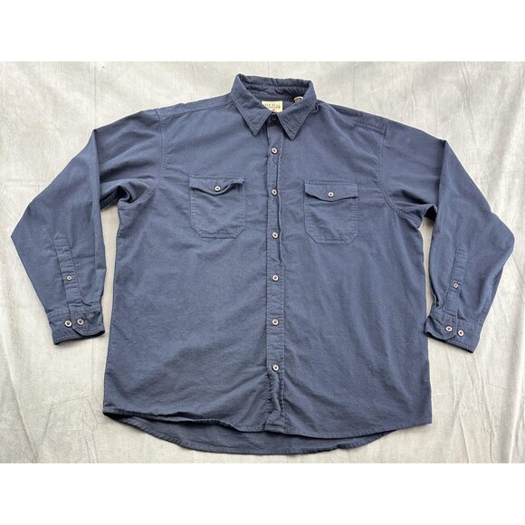 RedHead Brand Co Shirt Mens XL Blue Long Sleeve Button Front Two Chest Pockets - Picture 2 of 11